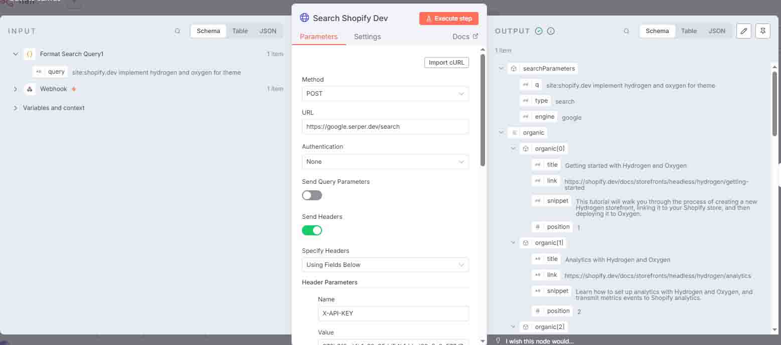 n8n Search Shopify Dev