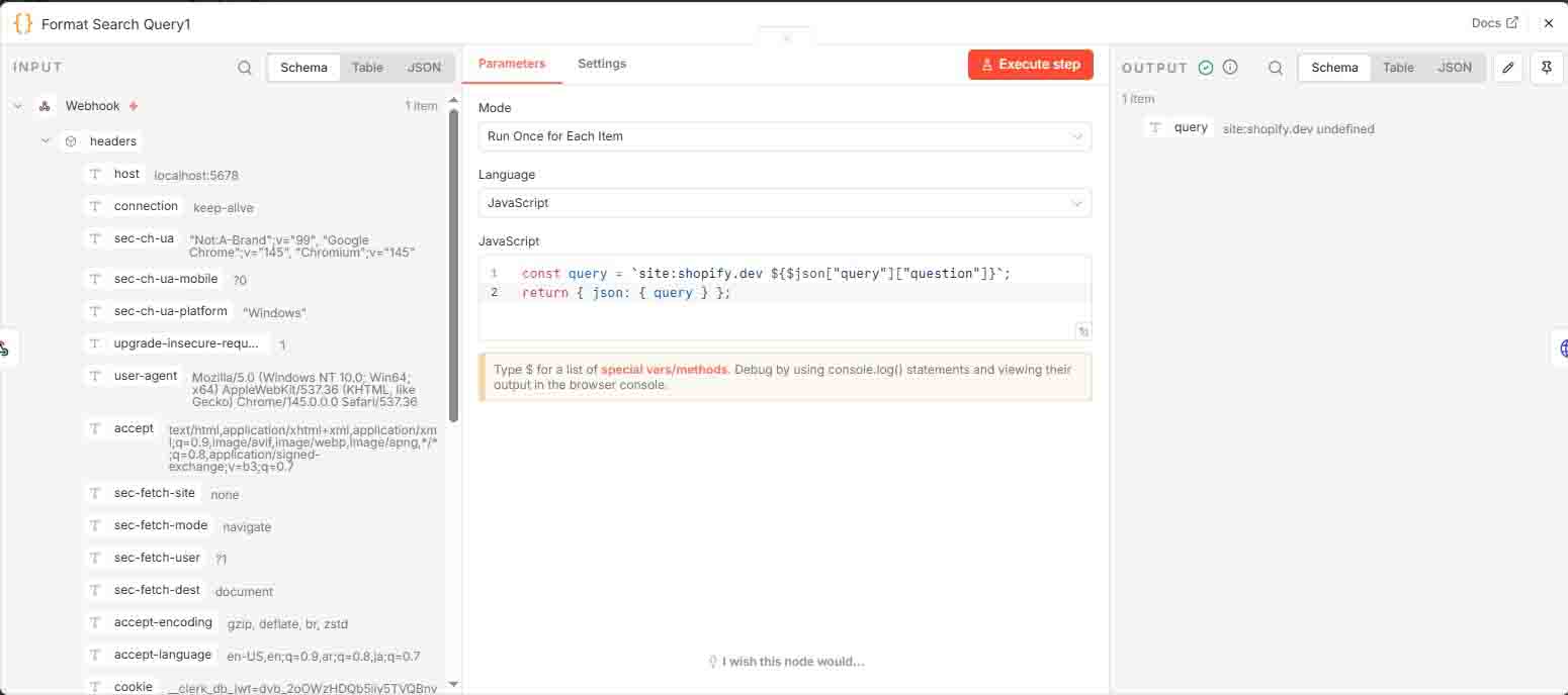 n8n Format Search query