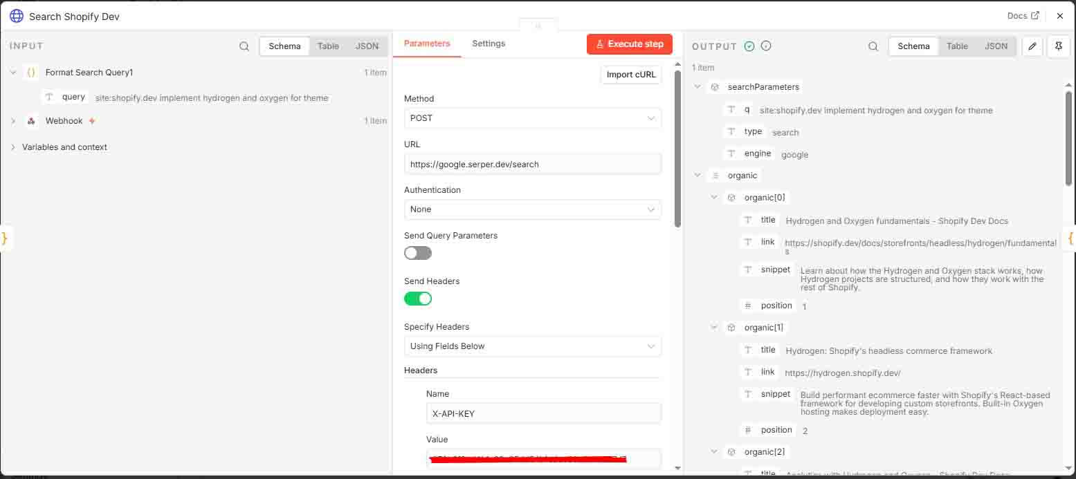 n8n Search Shopify Dev